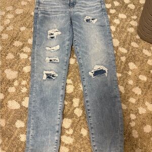 Stylish Blue Distressed Women Jeans
